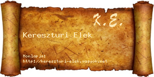 Kereszturi Elek névjegykártya
